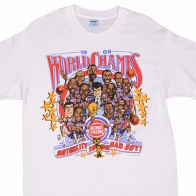 Casual Choice VINTAGE NBA DETROIT PISTONS WORLD CHAMPIONS 1989 TEE SHIRT MEDIUM MADE IN USA