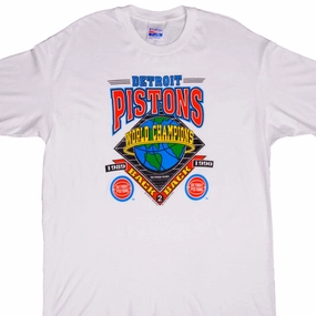 Trendy Vibes VINTAGE NBA DETROIT PISTONS WORLD CHAMPIONS TEE SHIRT 1990 SIZE XL MADE IN USA