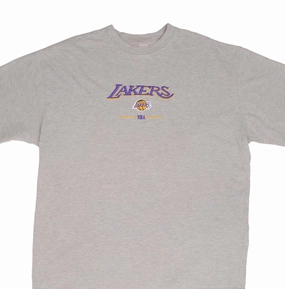 VINTAGE NBA LOS ANGELES LAKERS EMBROIDERED 1990S TEE SHIRT SIZE XL Easy Layering