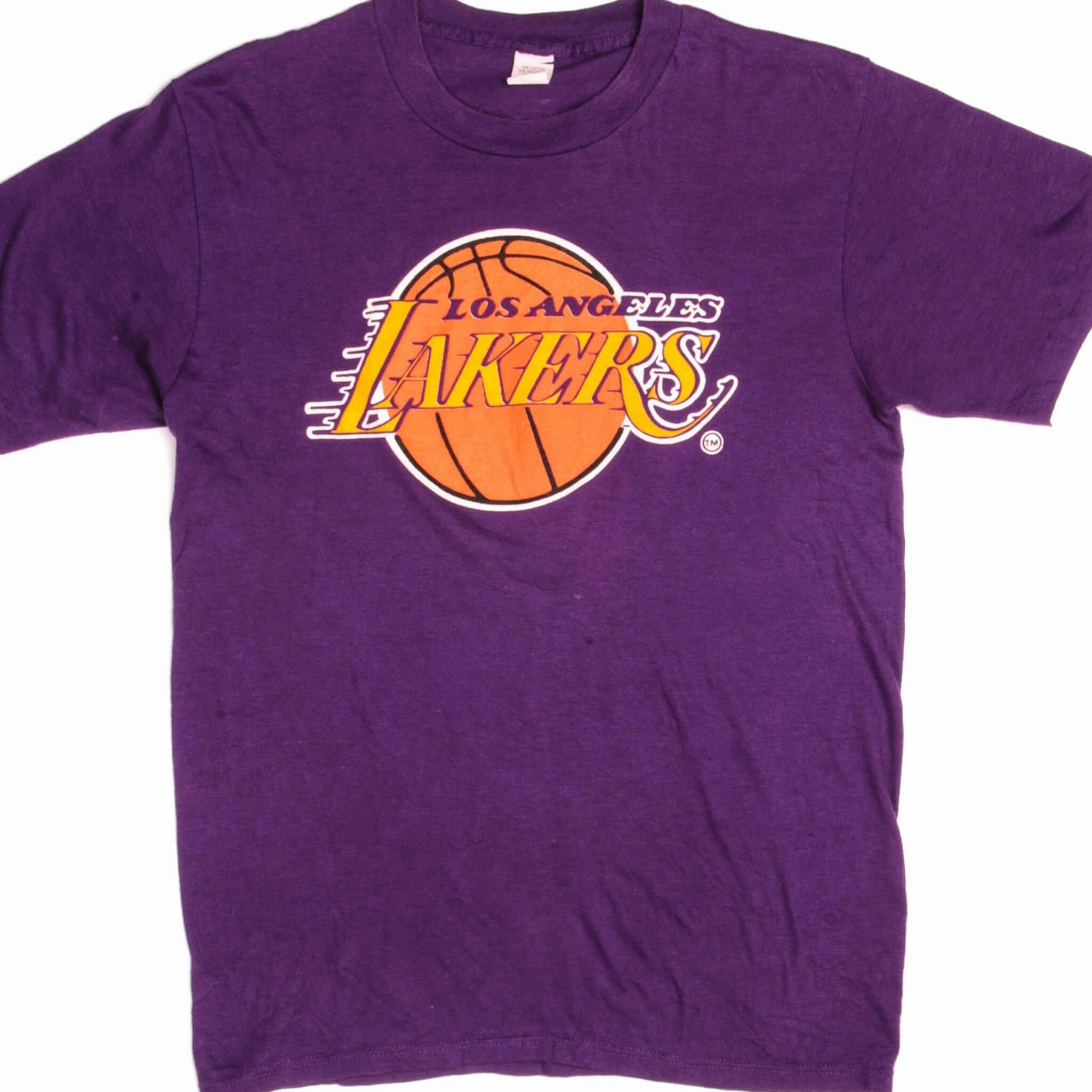 VINTAGE NBA LOS ANGELES LAKERS TEE SHIRT SIZE SMALL MADE IN USA 1980s Summer Fashion