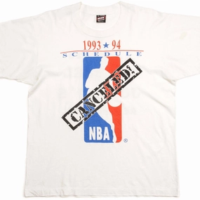 Drop Shoulder Cut VINTAGE NBA MICHAEL JORDAN'S RETIREMENT TEE SHIRT 1993 SIZE LARGE MADE IN USA