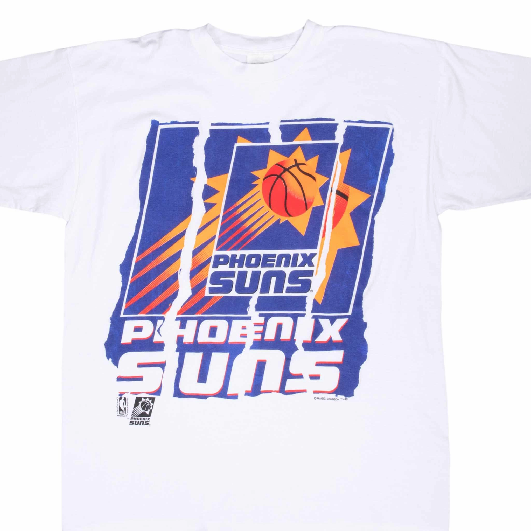 Buttery Soft Fabric Printed design VINTAGE NBA PHOENIX SUNS 1990S WHITE TEE SHIRT XL
