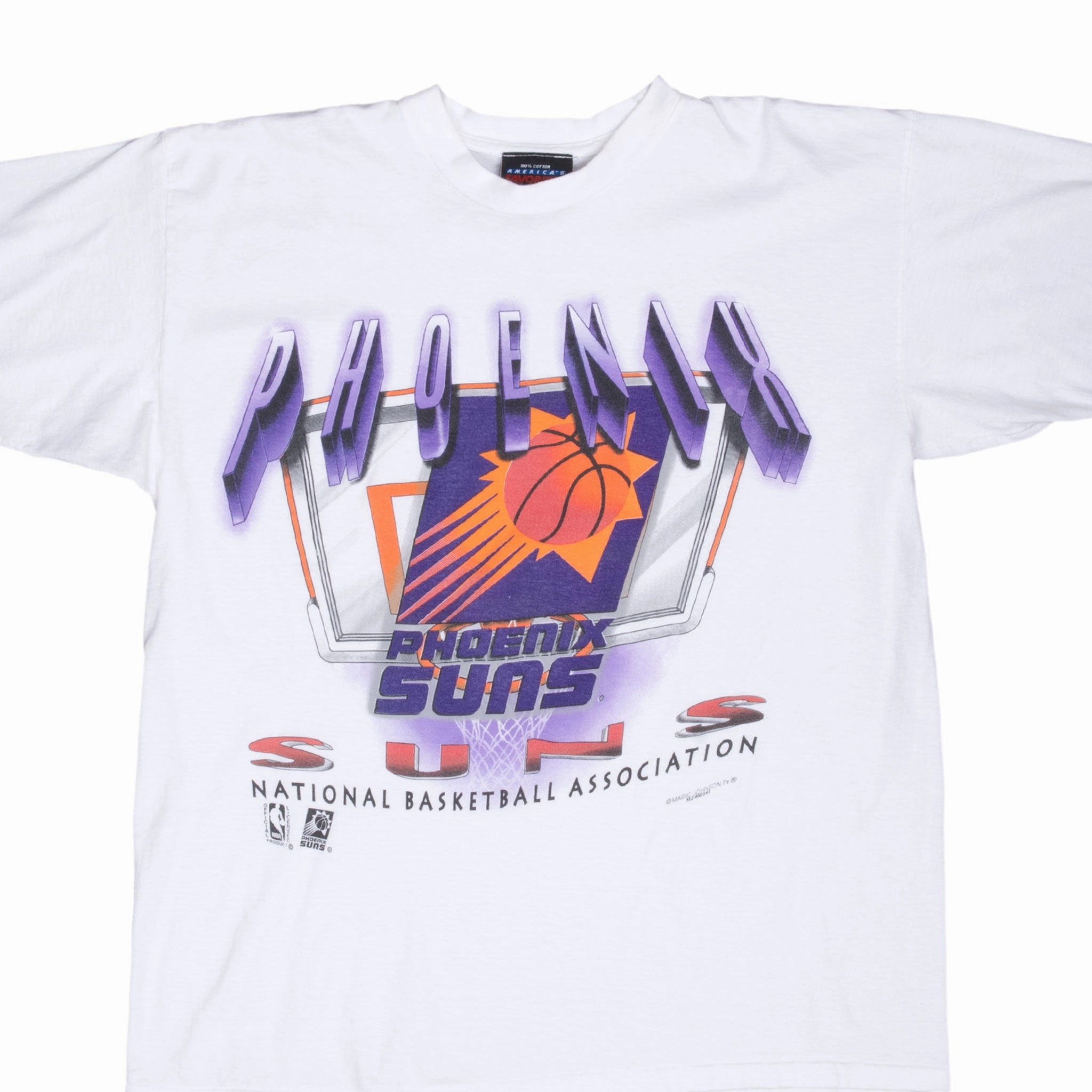 Quick Dry Fit Light Comfort VINTAGE NBA PHOENIX SUNS 1990S WHITE TEE SHIRT XL