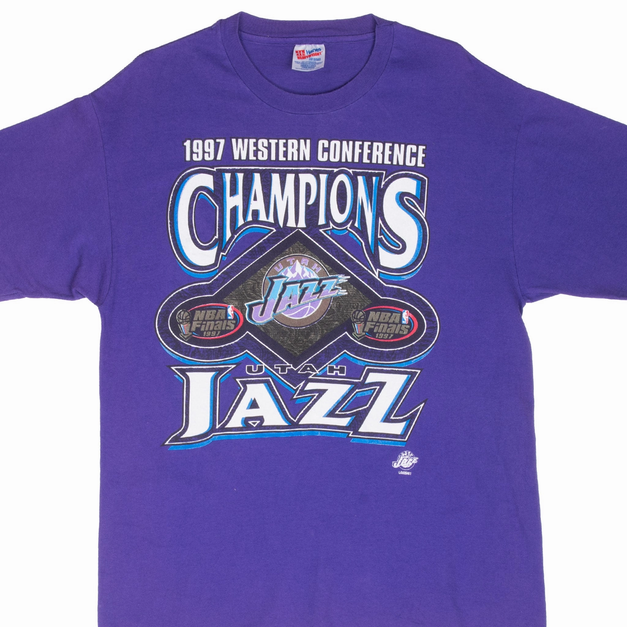 VINTAGE NBA UTAH JAZZ WESTERN CHAMPIONS 1997 TEE SHIRT LARGE Fit For All Day
