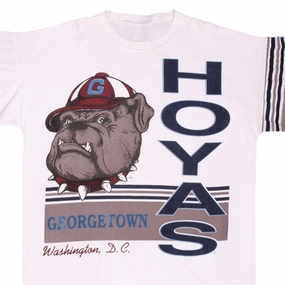 VINTAGE NCAA GEORGETOWN UNIVERSITY HOYAS TEE SHIRT 1990S SIZE XL Sustainable Dye Process