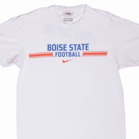 VINTAGE NCAA NIKE BOISE STATE FOOTBALL SWOOSH 2000S TEE SHIRT SMALL Smooth Finish Quick Fit Comfort
