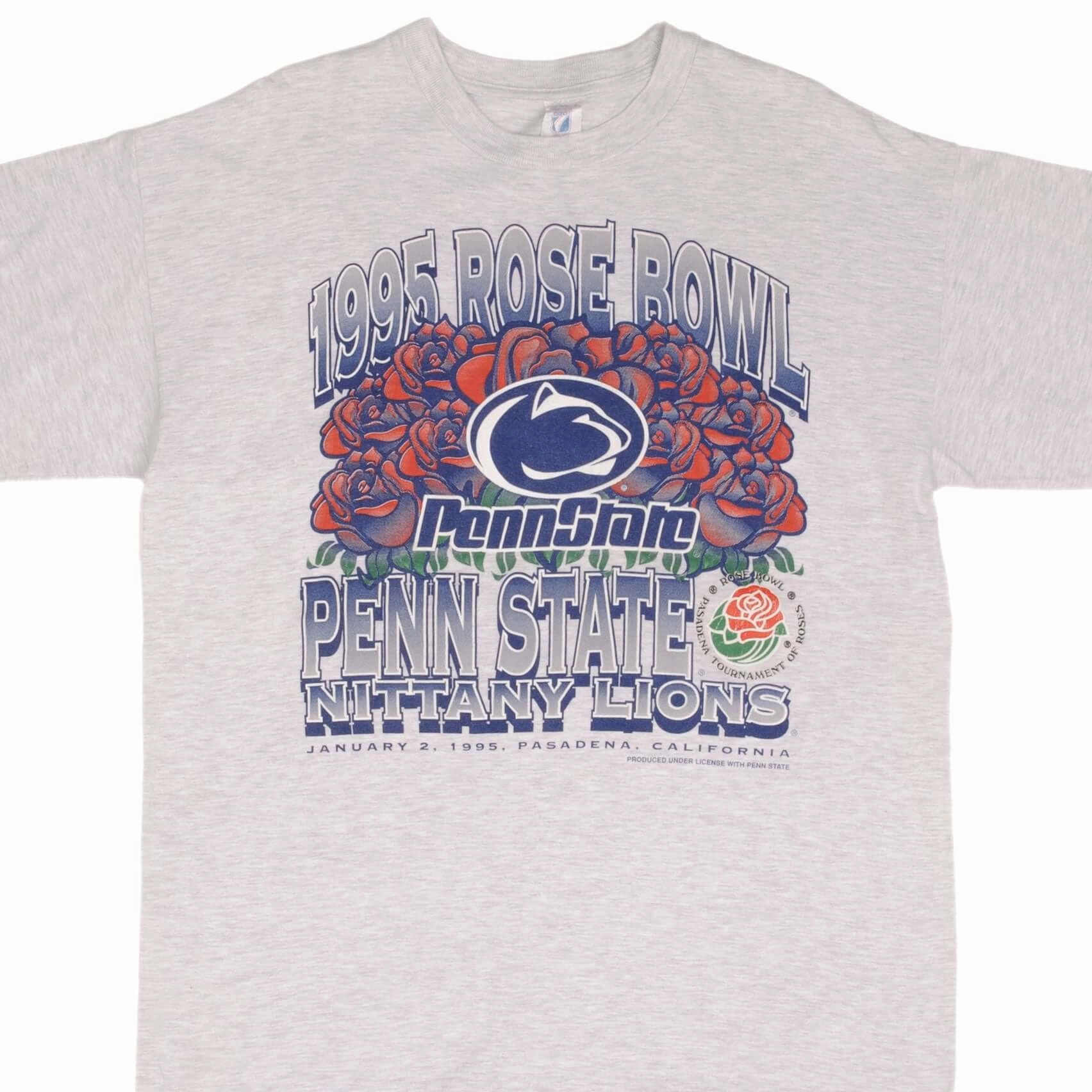 VINTAGE NCAA PENN STATE NITTANY LIONS ROSE BOWL 1995 TEE SHIRT XL MADE IN USA Versatile Layering DropShoulderDesign