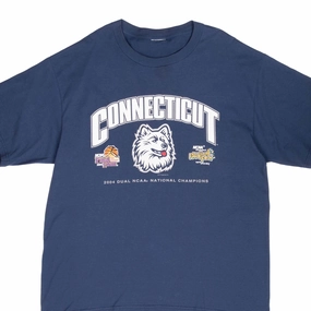 Vintage Wash VINTAGE NCAA UCONN HUSKIES CHAMPIONS 2004 TEE SHIRT XL