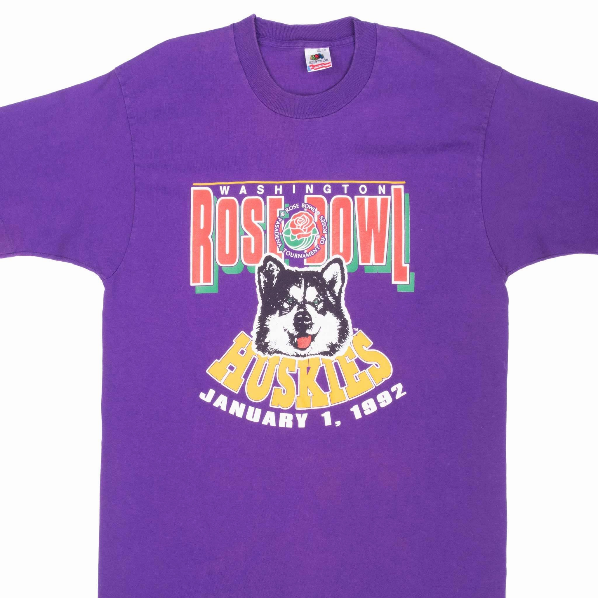 VINTAGE NCAA WASHINGTON HUSKIES ROSE BOWL 1992 TEE SHIRT MEDIUM MADE IN USA Perfect for Travel