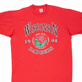 VINTAGE NCAA WISCONSIN BADGERS ROSE BOWL 1994 TEE SHIRT XL MADE IN USA LayeringFriendly