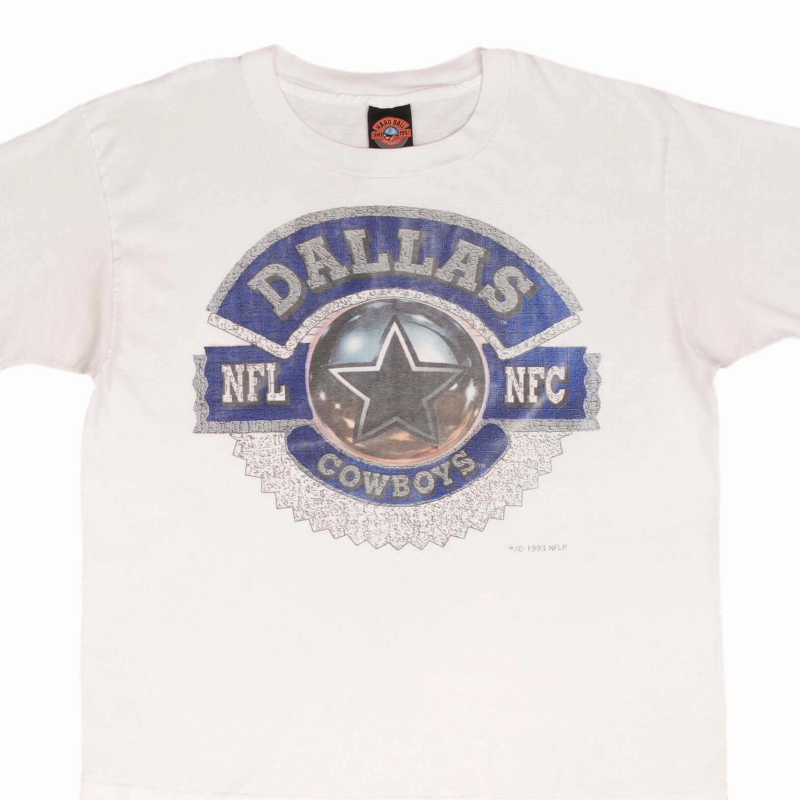 VINTAGE NFL DALLAS COWBOYS 1993 TEE SHIRT SIZE LARGE MADE IN USA Self Fabric Tape