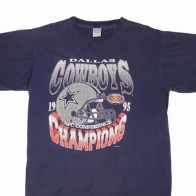 Distressed Hem Finish VINTAGE NFL DALLAS COWBOYS NFC CHAMPIONS 1995 TEE SHIRT SIZE XL