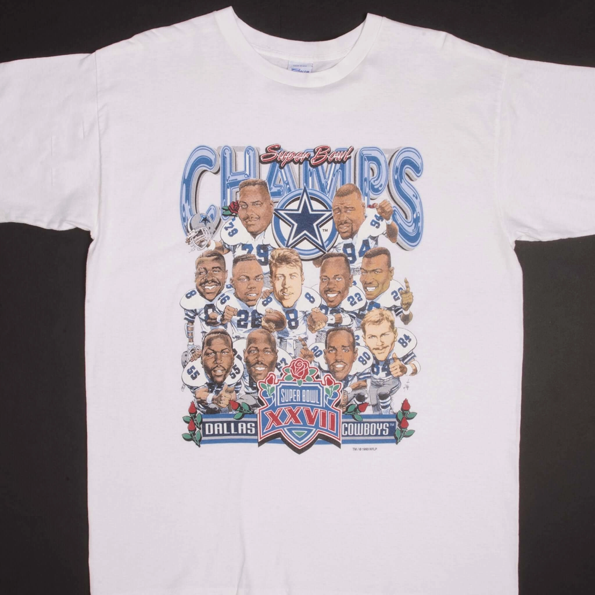 VINTAGE NFL DALLAS COWBOYS SUPER BOWL CHAMPIONS 1992 TEE SHIRT XL MADE USA TexturedWeavePattern