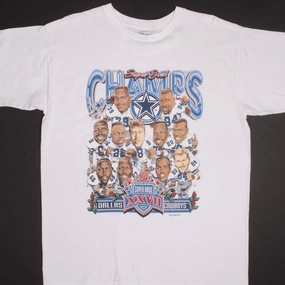 VINTAGE NFL DALLAS COWBOYS SUPER BOWL CHAMPIONS 1992 TEE SHIRT XL MADE USA TexturedWeavePattern