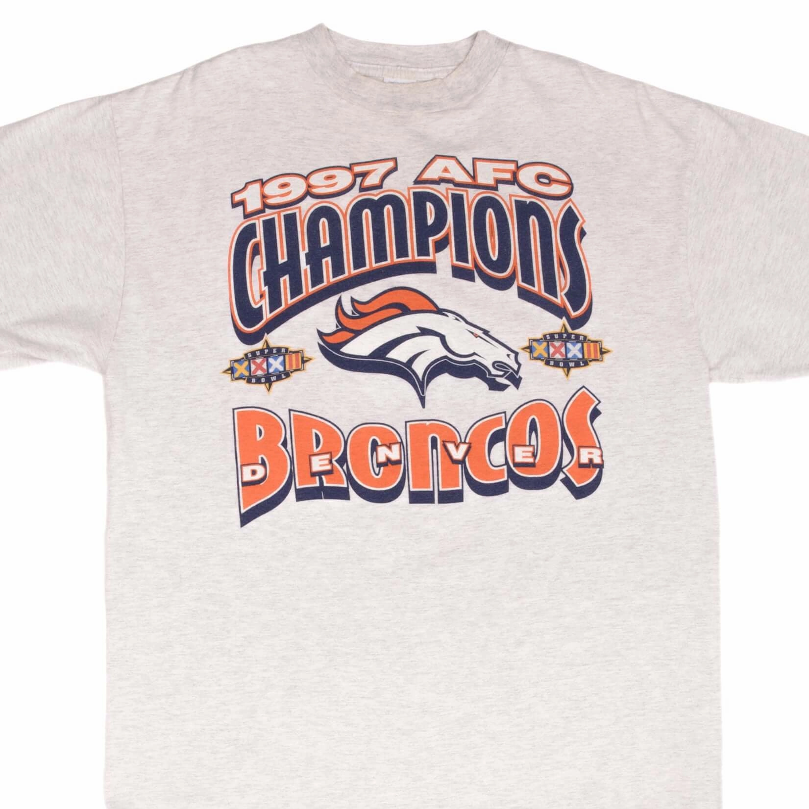 Comfort Apparel VINTAGE NFL DENVER BRONCOS AFC CHAMPIONS 1997 TEE SHIRT SIZE XL