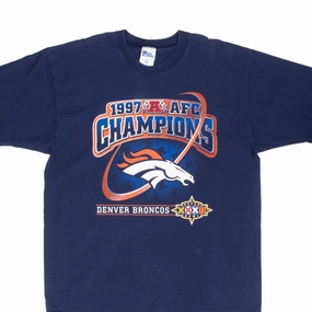 Easy and Relaxed Seamless Edging VINTAGE NFL DENVER BRONCOS AFC CHAMPIONS 1997 TEE SHIRT XL MADE IN USA