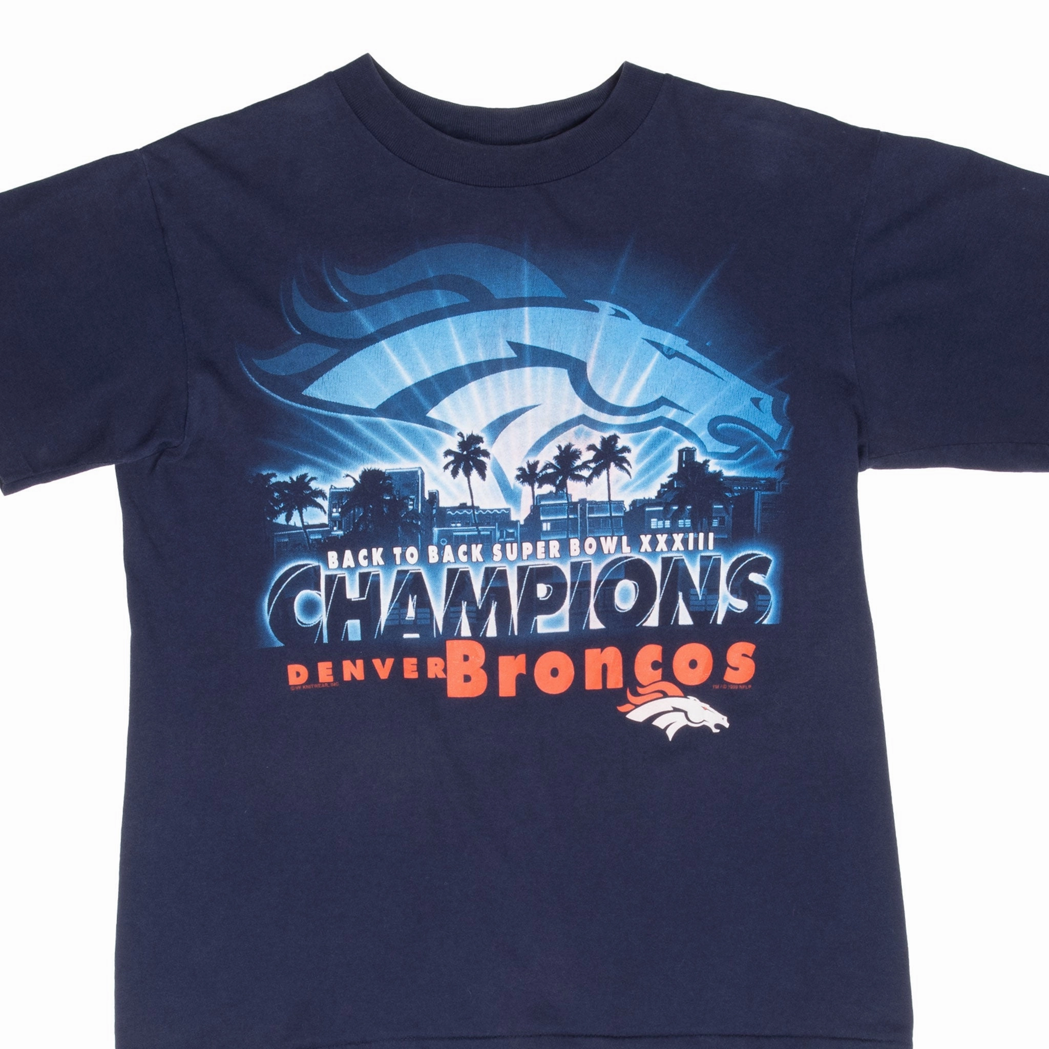Wrinkle Resistant Finish Light Stretch VINTAGE NFL DENVER BRONCOS SUPER BOWL CHAMPIONS 1999 TEE SHIRT MEDIUM MADE IN USA