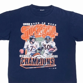 Smooth Jersey Texture LowImpactDye VINTAGE NFL DENVER BRONCOS SUPER BOWL XXXII CHAMPIONS 1998 TEE SHIRT SIZE XL