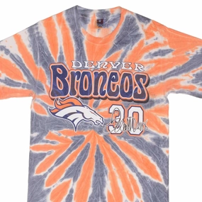 Sporty Stretch Fit Casual Vibe VINTAGE NFL DENVER BRONCOS TERRELL DAVIS TIE DYE TEE SHIRT 1999 SIZE SMALL
