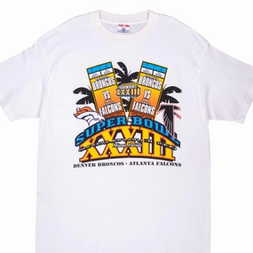 Anti Static Treatment Sporty Style Wear VINTAGE NFL FALCONS VS BRONCOS SUPERBOWL XXXIII 1999 TEE SHIRT LARGE MADE USA