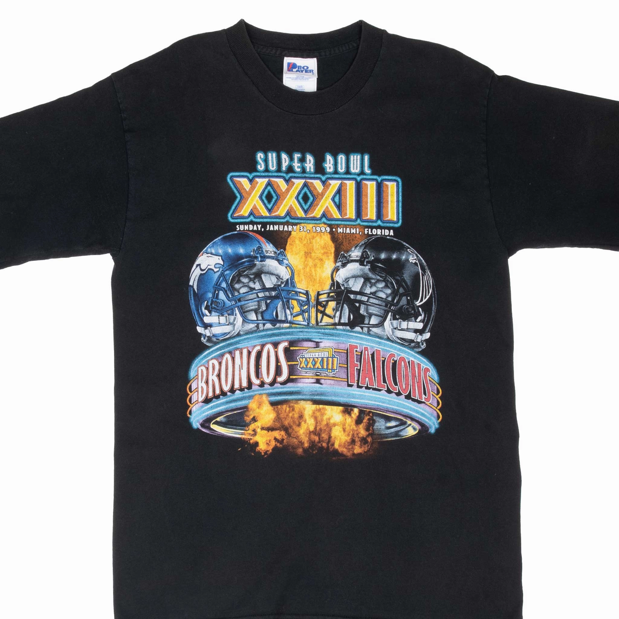 VINTAGE NFL FALCONS VS BRONCOS SUPERBOWL XXXIII 1999 TEE SHIRT MEDIUM Bold Look
