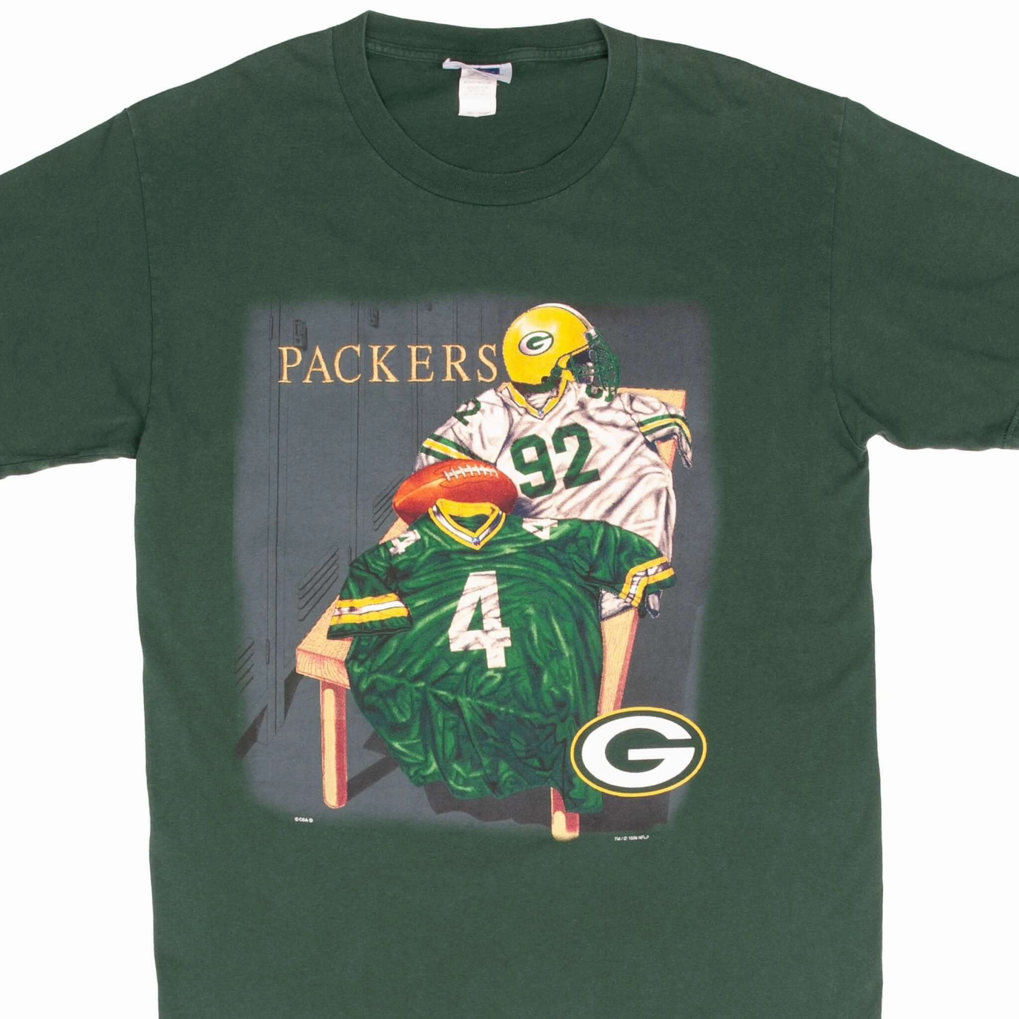 VINTAGE NFL GREEN BAY PACKERS 1998 TEE SHIRT SIZE LARGE Soft touch finish Slim Style