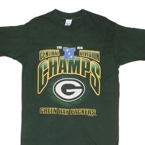 VINTAGE NFL GREEN BAY PACKERS CENTRAL DIV CHAMPS 1995 TEE SHIRT LARGE MADE USA Cool and Comfortable