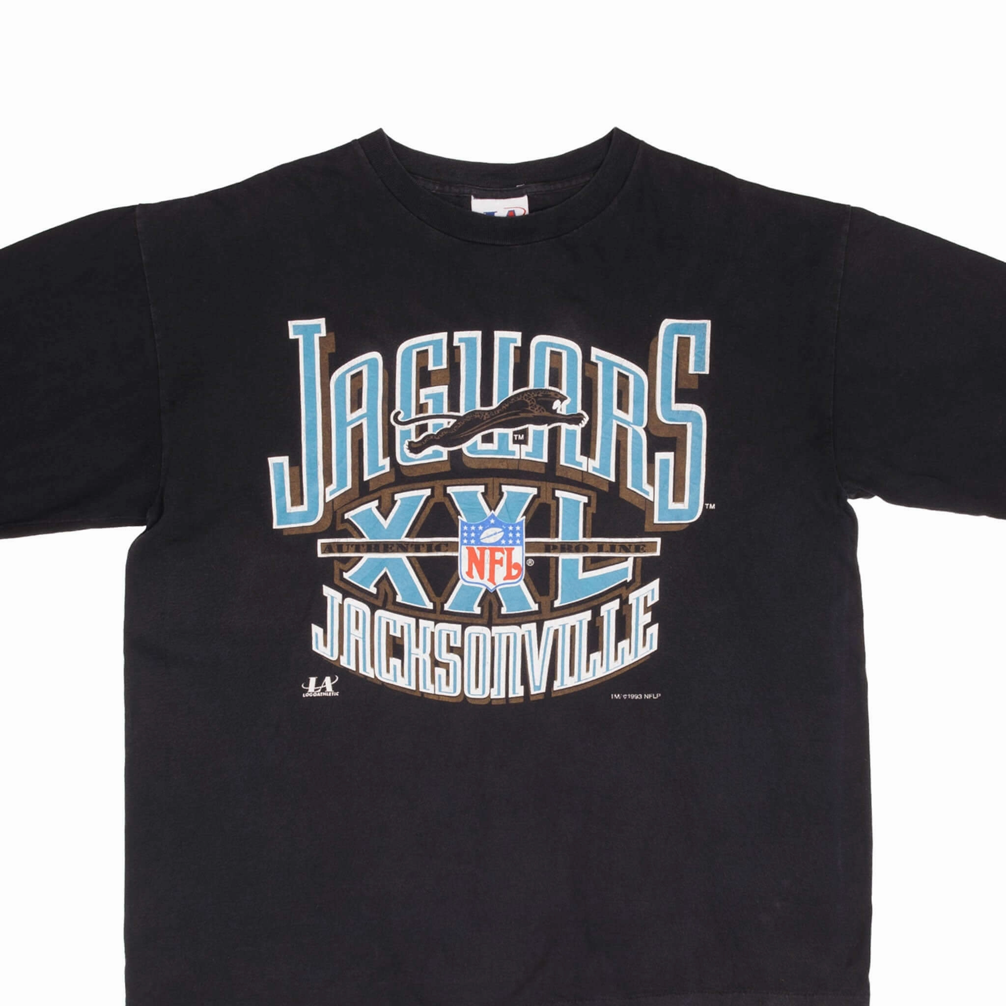 Comfy Touch Stylish Layer Look VINTAGE NFL JACKSONVILLE JAGUARS BANNED LOGO TEE SHIRT 1993 XL MADE IN USA