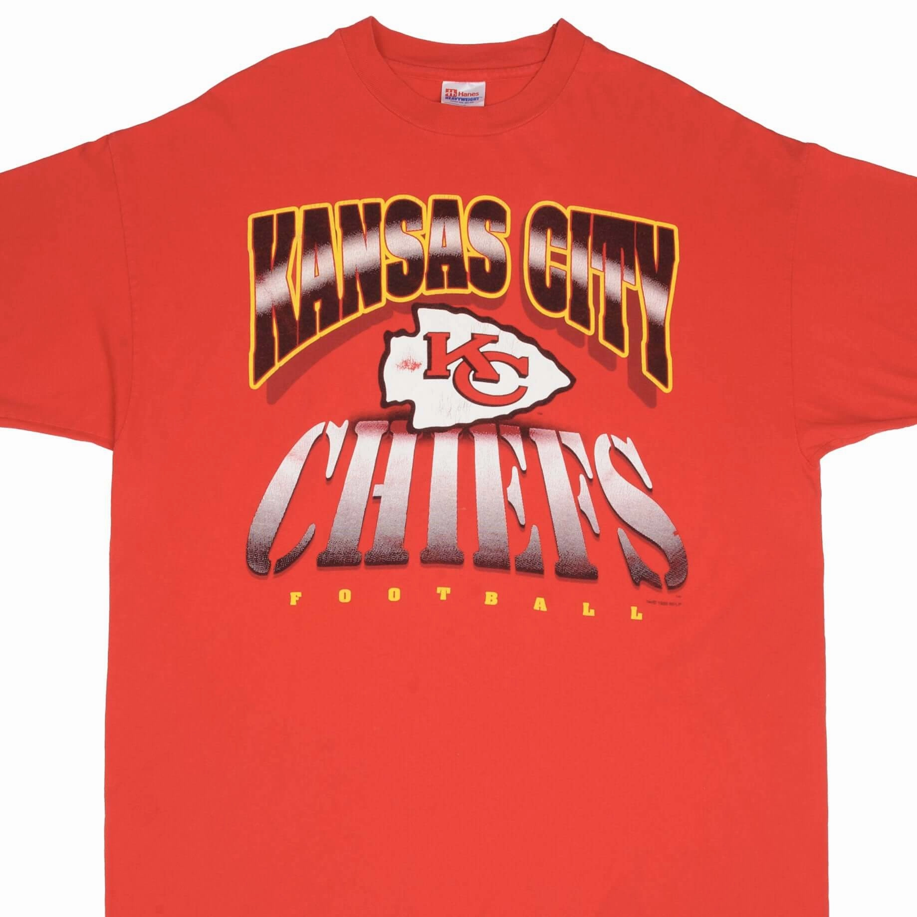 VINTAGE NFL KANSAS CITY CHIEFS 1995 TEE SHIRT SIZE 2XL MADE IN USA Fit Comfort