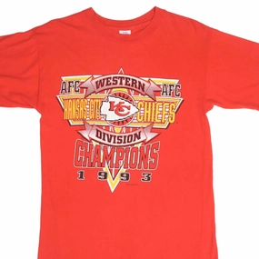 VINTAGE NFL KANSAS CITY CHIEFS CHAMPIONS 1993 TEE SHIRT SIZE MEDIUM Smart Fashion
