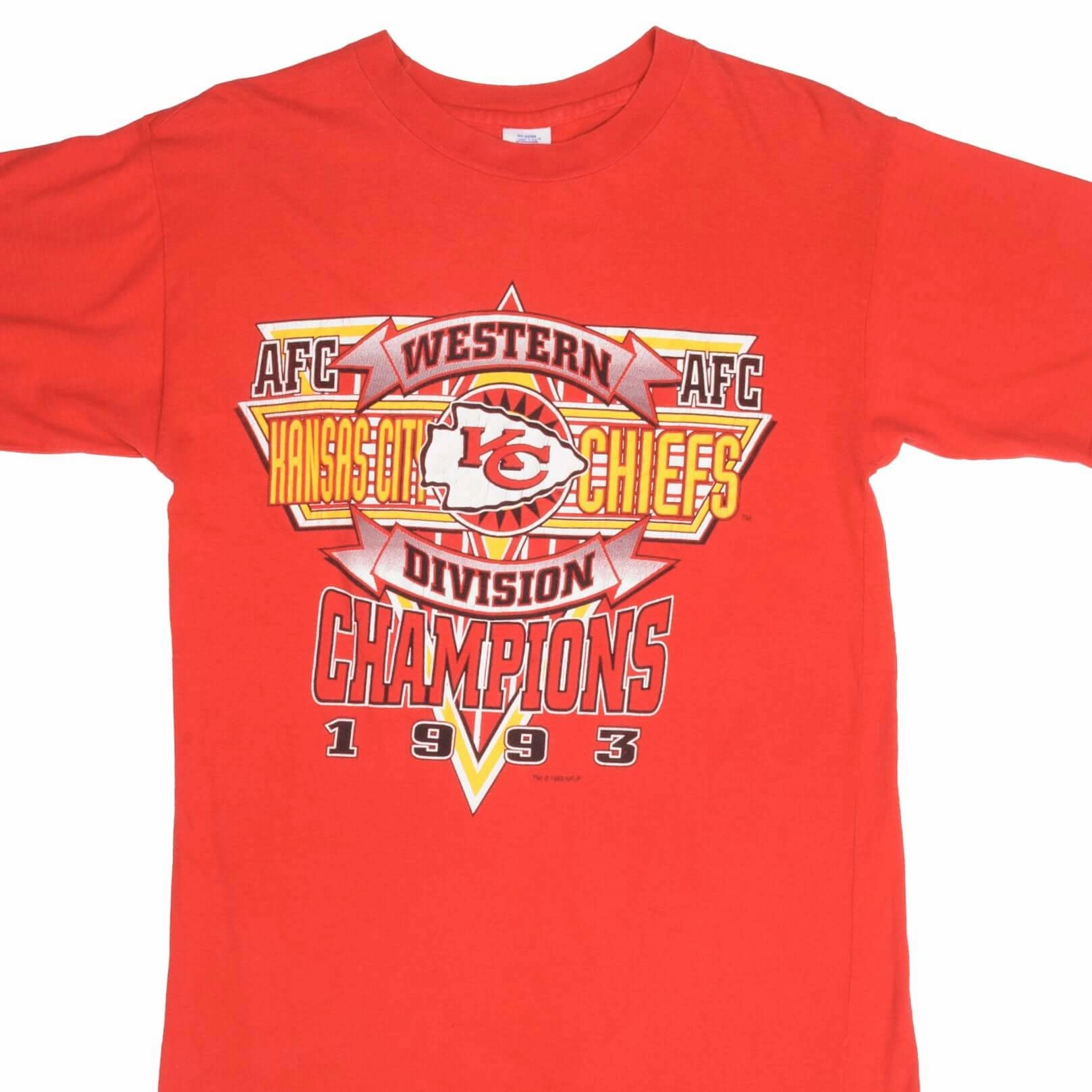 VINTAGE NFL KANSAS CITY CHIEFS CHAMPIONS 1993 TEE SHIRT SIZE MEDIUM Smart Fashion