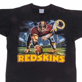 VINTAGE NFL LIQUID BLUE WASHINGTON REDSKINS TEE SHIRT SIZE XL FadeResistantPrint Breathable Flex Fit