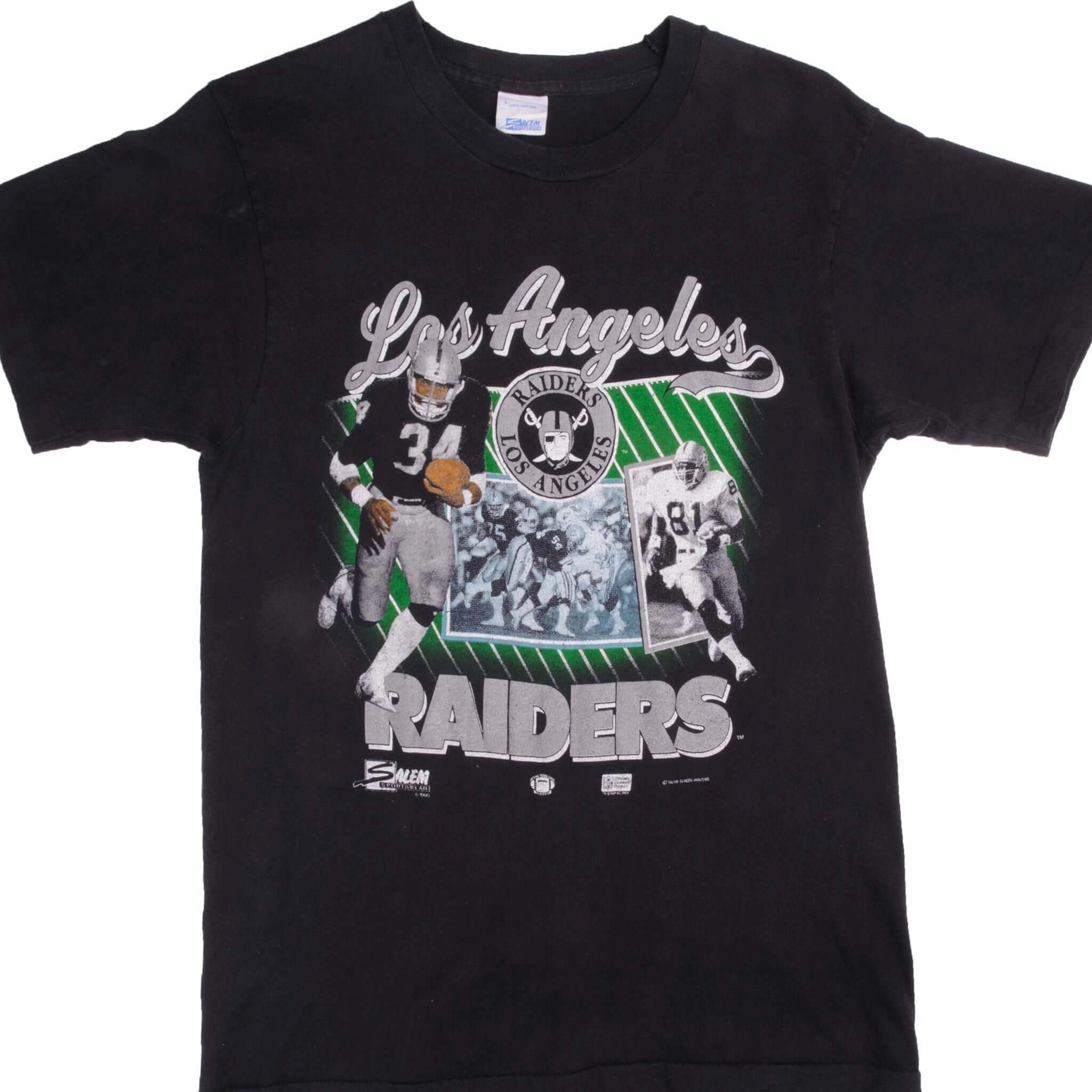 Non Fading Material VINTAGE NFL LOS ANGELES RAIDERS TEE SHIRT 1990 SIZE MEDIUM MADE IN USA