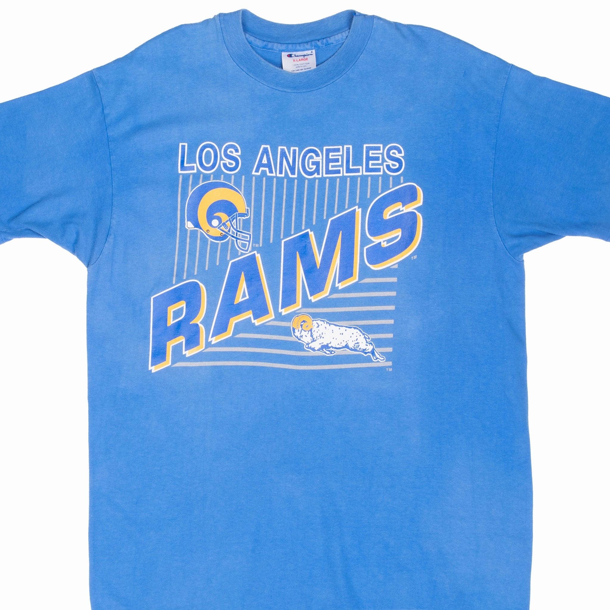 VINTAGE NFL LOS ANGELES RAMS CHAMPION 1990S TEE SHIRT LARGE MADE IN USA Affordable Fashion stain resistant coating