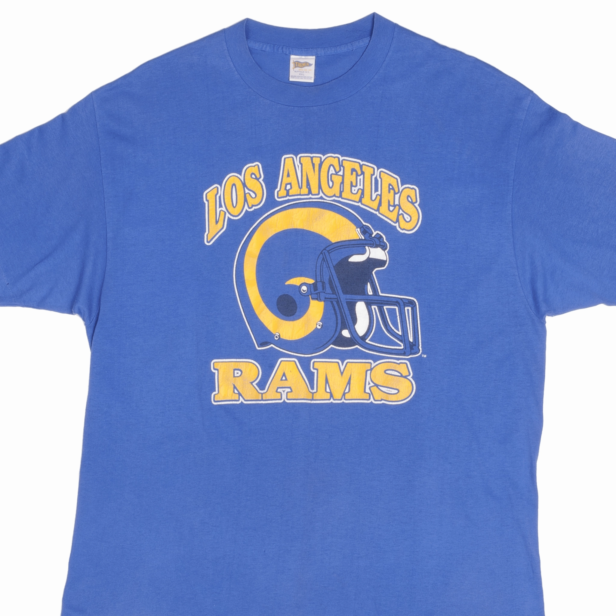 Non Irritating Tags VINTAGE NFL LOS ANGELES RAMS TEE SHIRT 1980S SIZE LARGE MADE IN USA