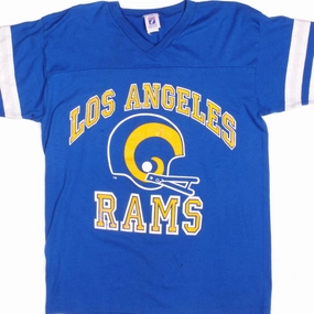 VINTAGE NFL LOS ANGELES RAMS TEE SHIRT 1980s SIZE MEDIUM MADE IN USA Moisture Control Fabric