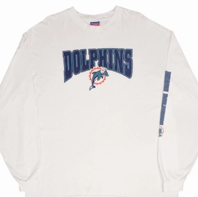 Subtle Details Light and Breezy VINTAGE NFL MIAMI DOLPHINS 2000S CHAMPION LONG SLEEVE TEE SHIRT SIZE 2XL