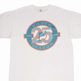 VINTAGE NFL MIAMI DOLPHINS SILVER SEASON 1990 TEE SHIRT SIZE XL MADE IN USA Chic Vibes