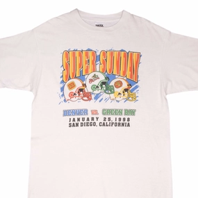 Easy Wear Option Timeless Comfort VINTAGE NFL PACKERS VS BRONCOS SUPERBOWL XXXII 1998 BOOTLEG TEE SHIRT SIZE XL