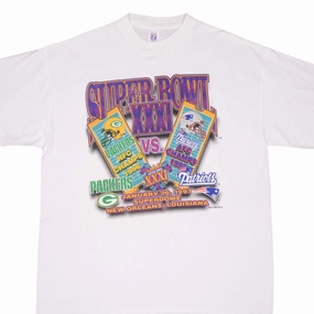 Anti Static Fabric Linen blend VINTAGE NFL PATRIOTS VS PACKERS SUPER BOWL XXXI 1997 TEE SHIRT SIZE XL