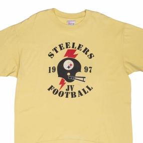 VINTAGE NFL PITTSBURGH STEELERS 1997 YELLOW TEE SHIRT XL Pocket Detailing