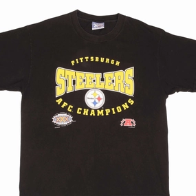 VINTAGE NFL PITTSBURGH STEELERS AFC CHAMPIONS 1995 TEE SHIRT SIZE XL MADE IN USA Slim fit clothing