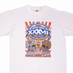 VINTAGE NFL RAIDERS VS BUCCANEERS SUPER BOWL XXXVII 2003 TEE SHIRT SIZE XL Bohemian freedom