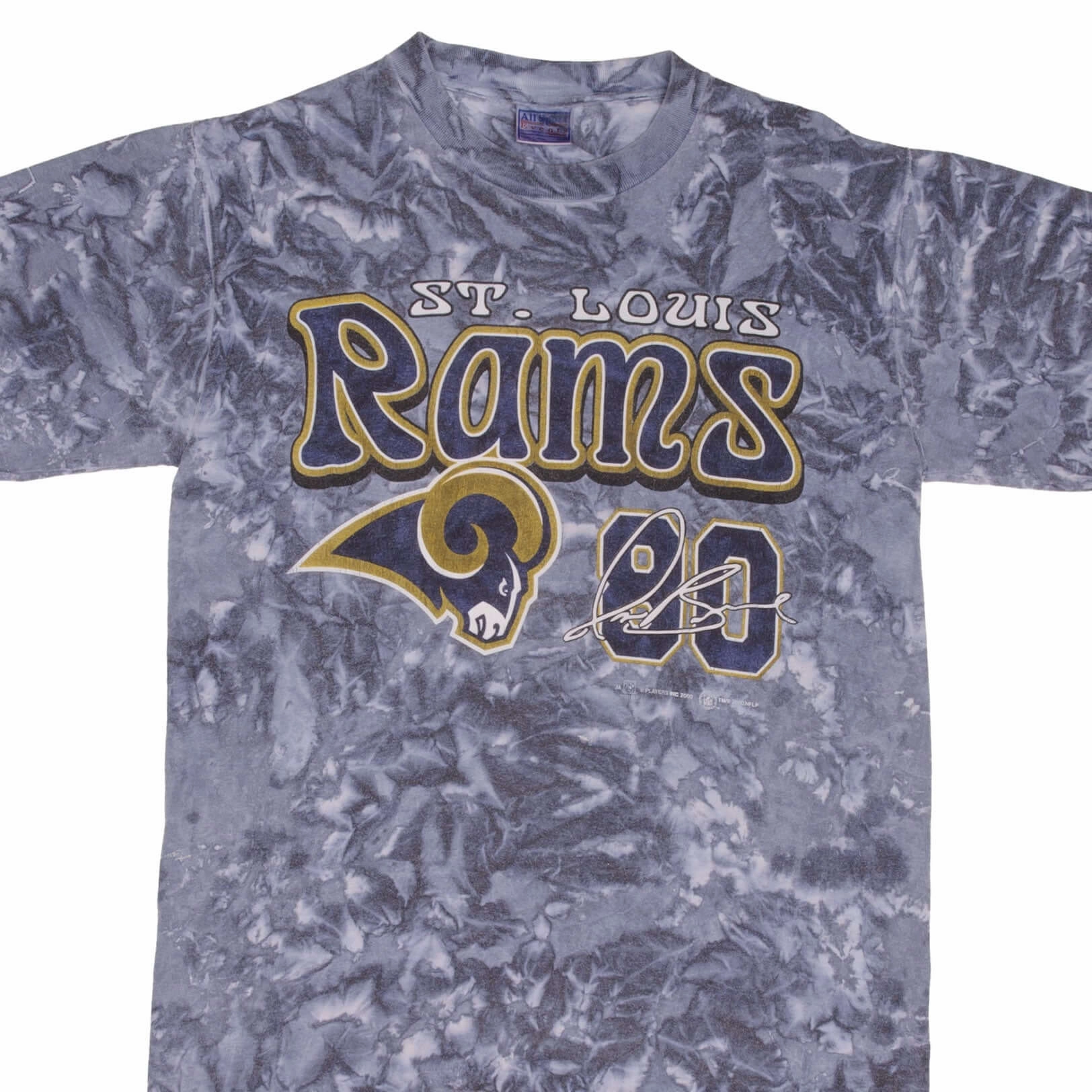 Playful Vibes Breathable knit VINTAGE NFL SAINT LOUIS RAMS ISAAC BRUCE #80 TIE DYE TEE SHIRT 2000 SIZE MEDIUM