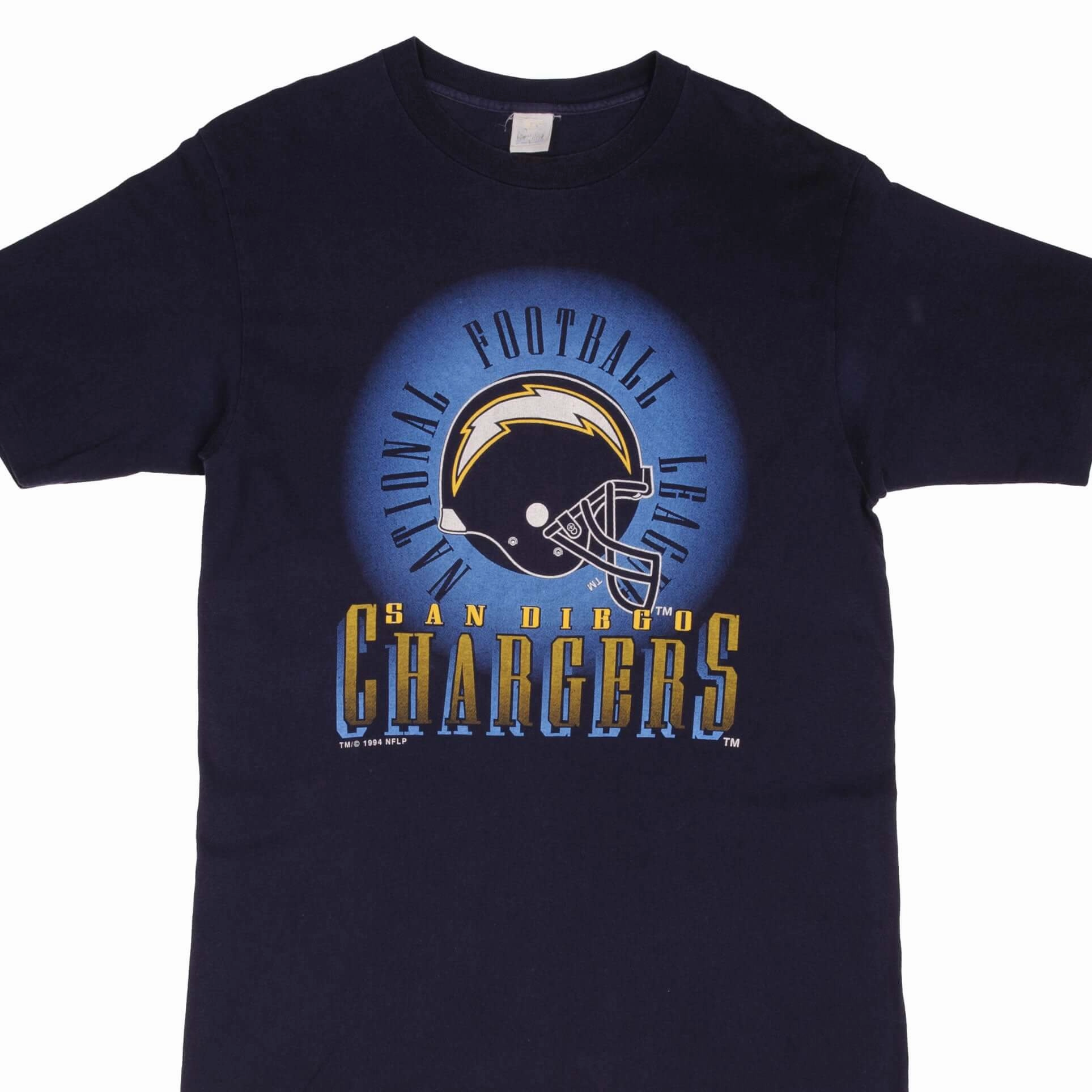 VINTAGE NFL SAN DIEGO CHARGERS TEE SHIRT 1994 SIZE LARGE MADE IN USA LayeredSleeveConstruction
