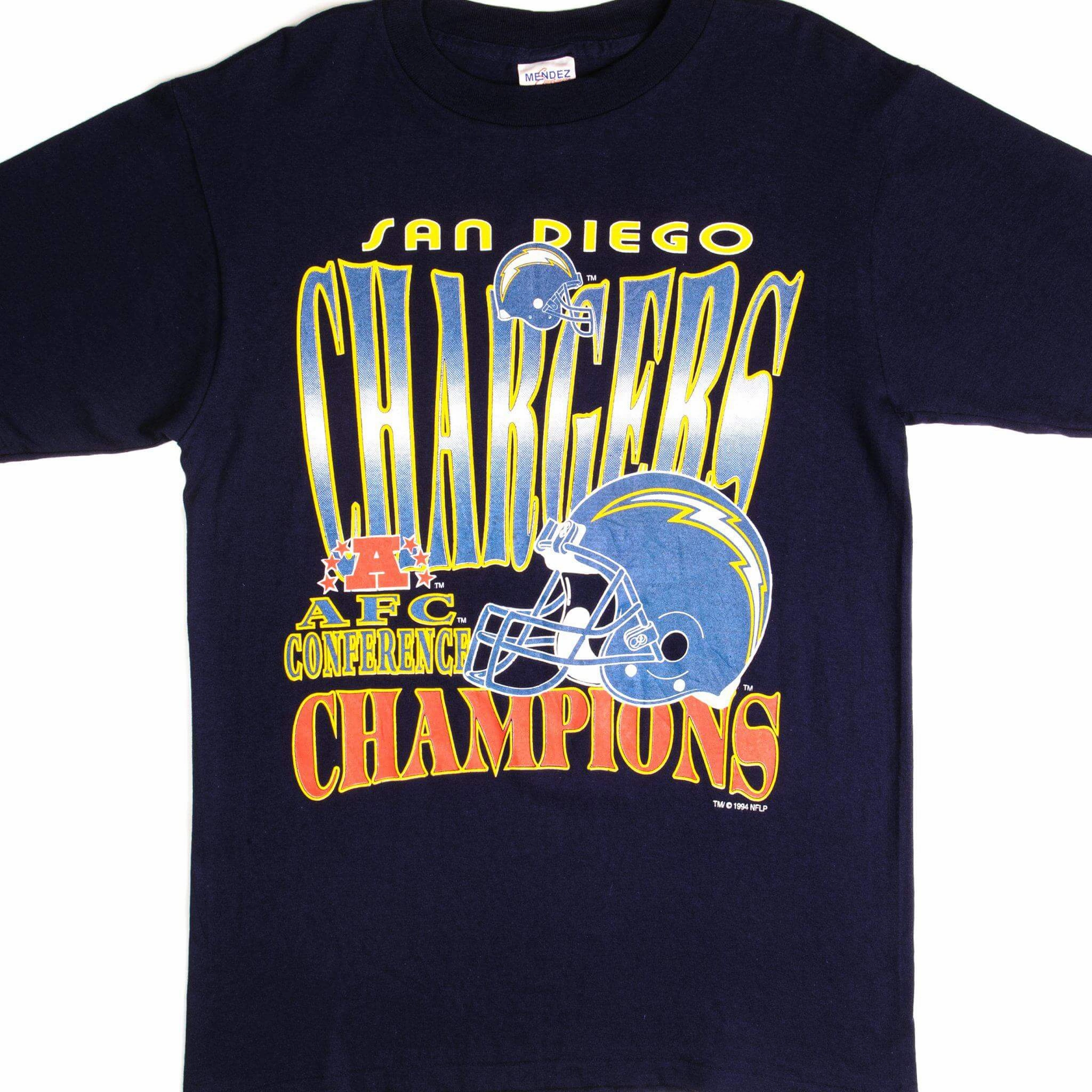 ThermoregulatingFabric VINTAGE NFL SAN DIEGO CHARGERS TEE SHIRT 1994 SIZE MEDIUM MADE IN USA