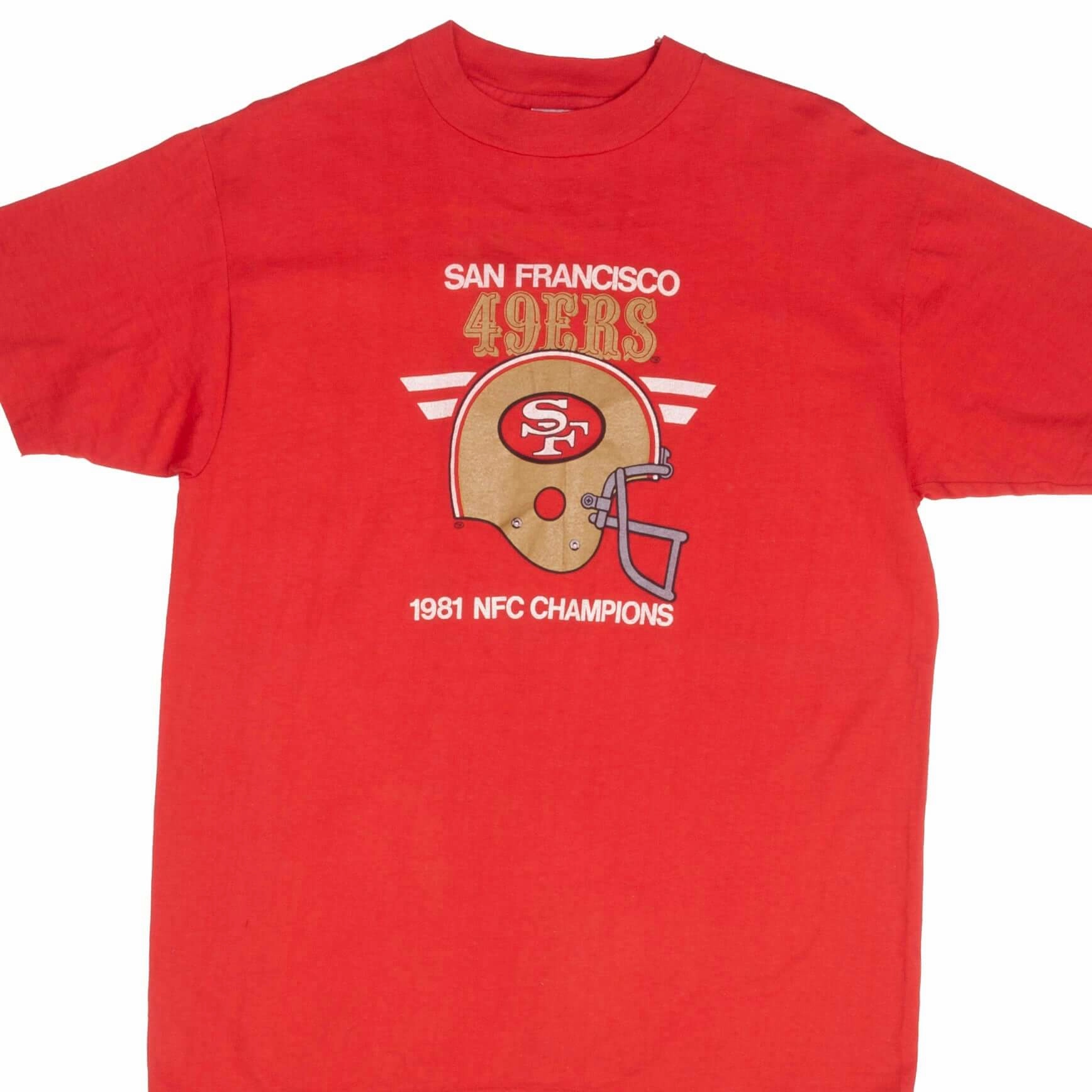 Timeless Must-Have VINTAGE NFL SAN FRANCISCO 49ERS NFC CHAMPIONS 1981 TEE SHIRT LARGE MADE IN USA