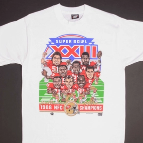 VINTAGE NFL SAN FRANCISCO 49ERS SUPER BOWL CHAMPS 1988 TEE SHIRT MEDIUM MADE USA Outdoor Trend Look Cozy Hug