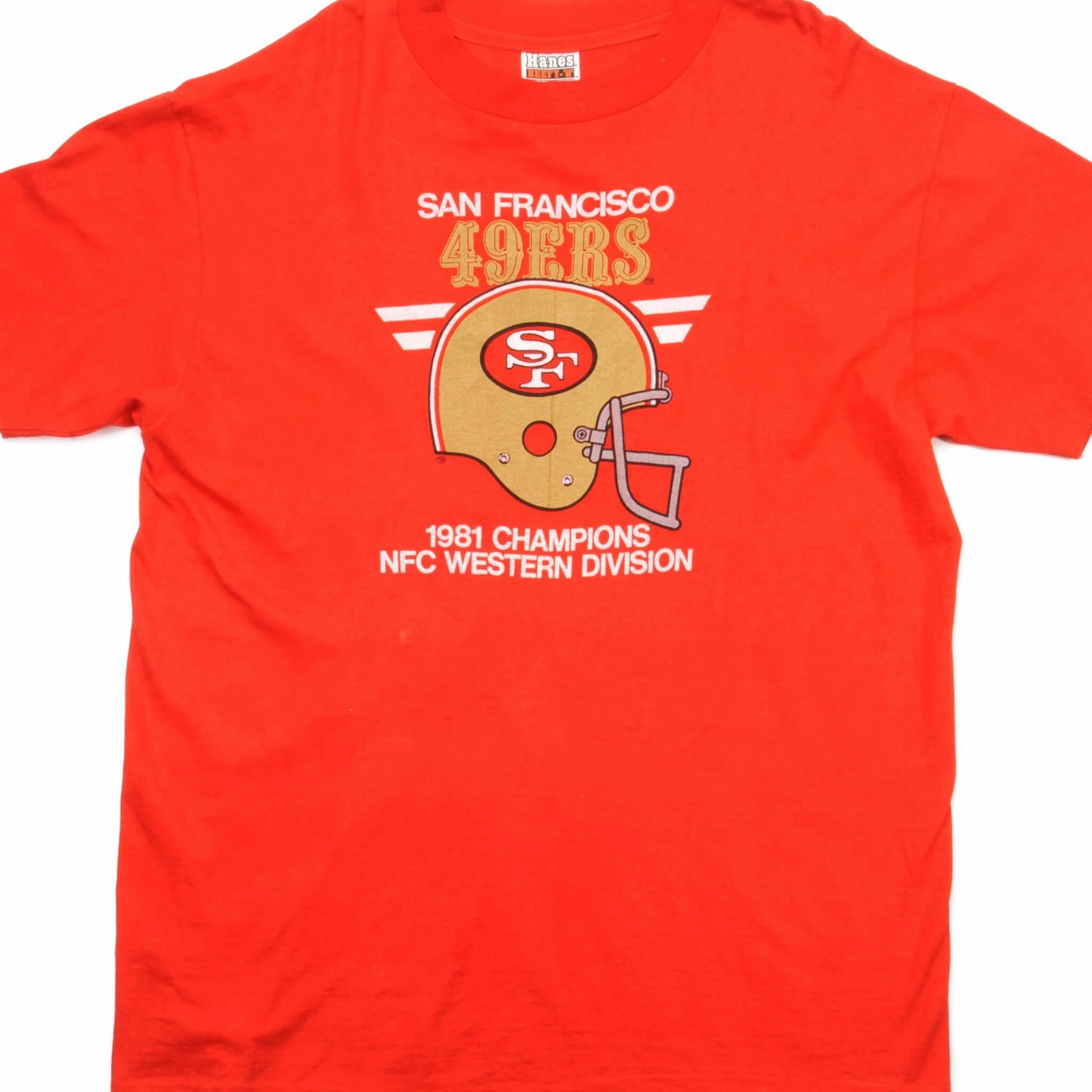 VINTAGE NFL SAN FRANCISCO 49ERS TEE SHIRT 1981 SIZE LARGE MADE IN USA Ultra Soft Finish Comfy Wear Fit