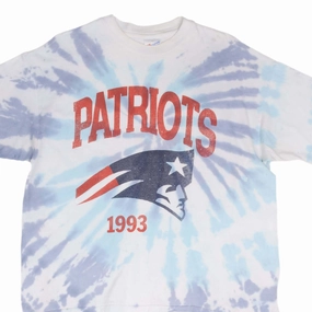 VINTAGE NFL TIE DYE NEW ENGLAND PATRIOTS TEE SHIRT 1993 SIZE XL MADE IN USA Trendy Tops Washable fabric
